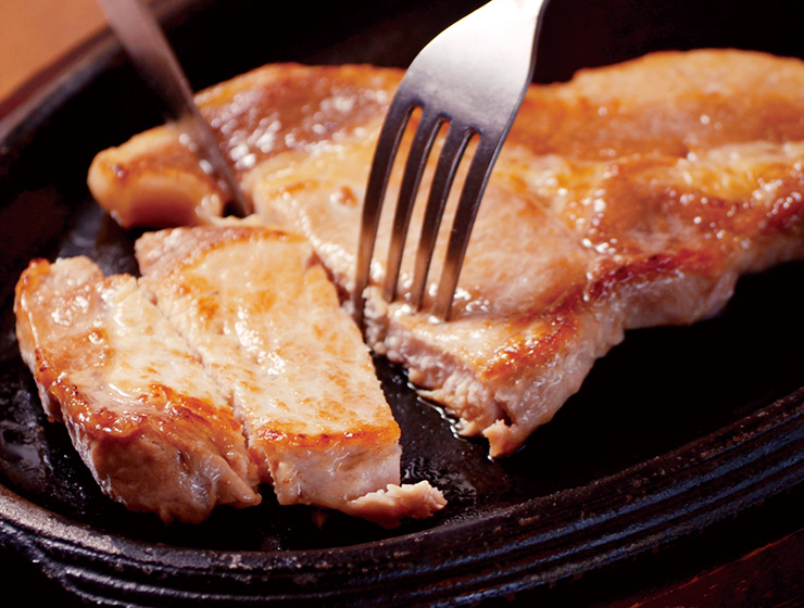 ポークステーキでも食べられる